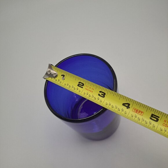 Hand Blown Mexican Cobalt Blue Tumblers Drinking Glasses - Picture 9 of 11